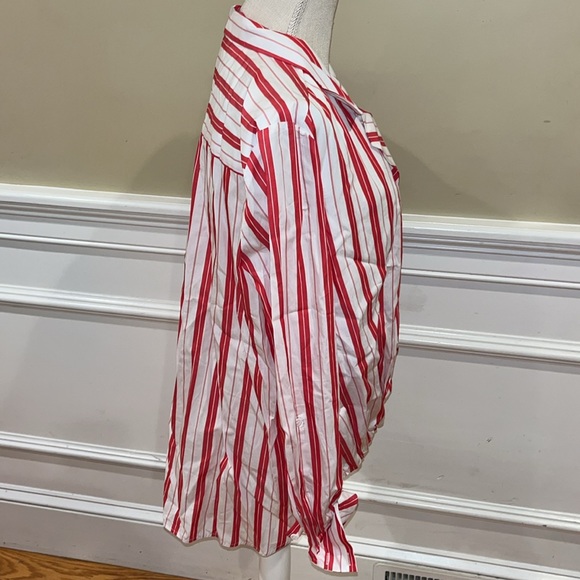 Harshman Faux Wrap Striped Shirt - Picture 4 of 13
